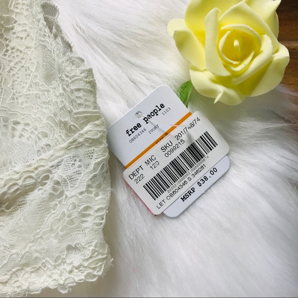 Free people ivory bralette NWT cream top lace - Picture 5 of 8